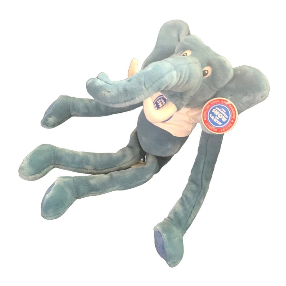 New Ringling Bros Plush Blue Elephant Stuffed Animal Toy 21 in Tall with Tee Tsh